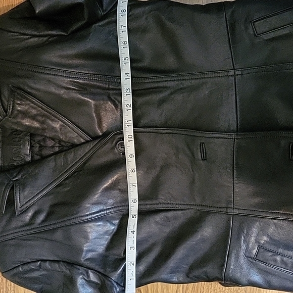 ROSLEEN Mid Length Soft Leather Jacket Belted Buttons - Picture 11 of 15